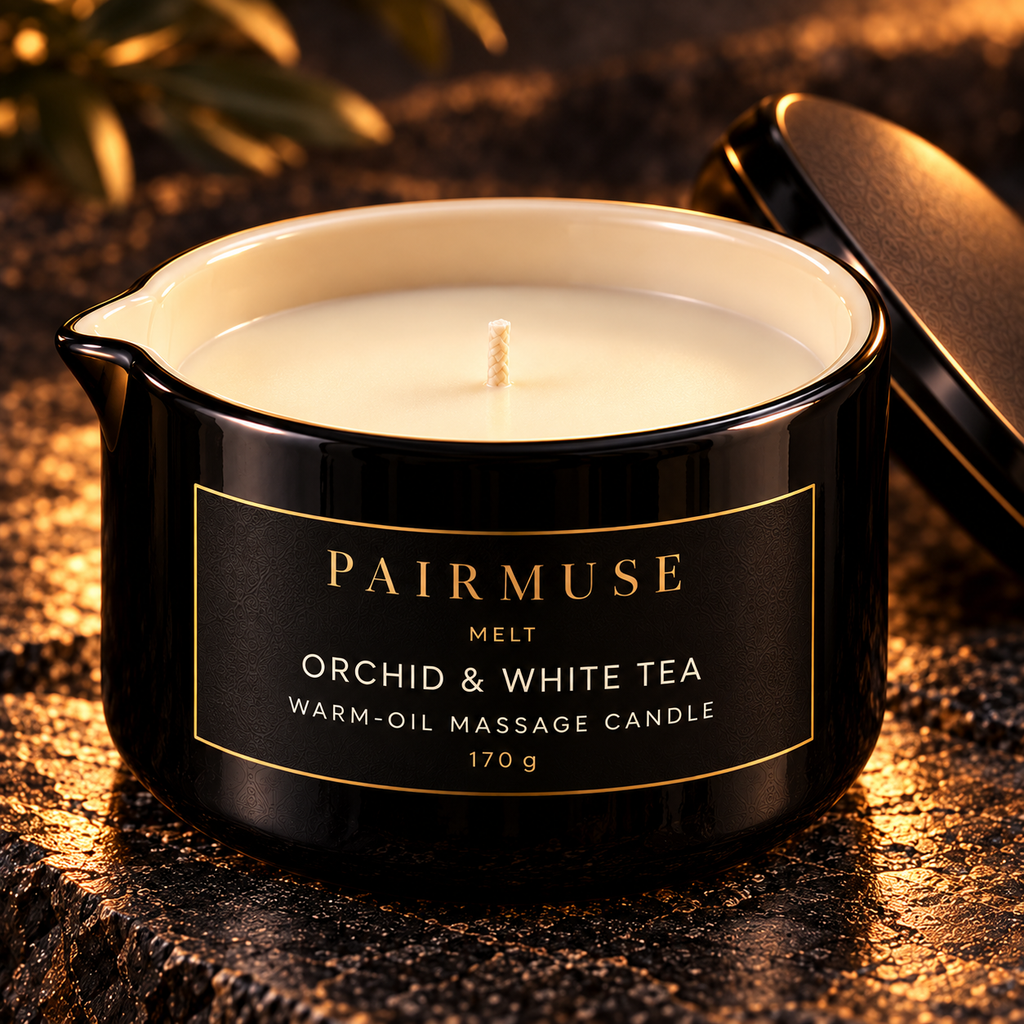 PAIR MUSE Oil Massage Candles ( Orchid & White Tea )