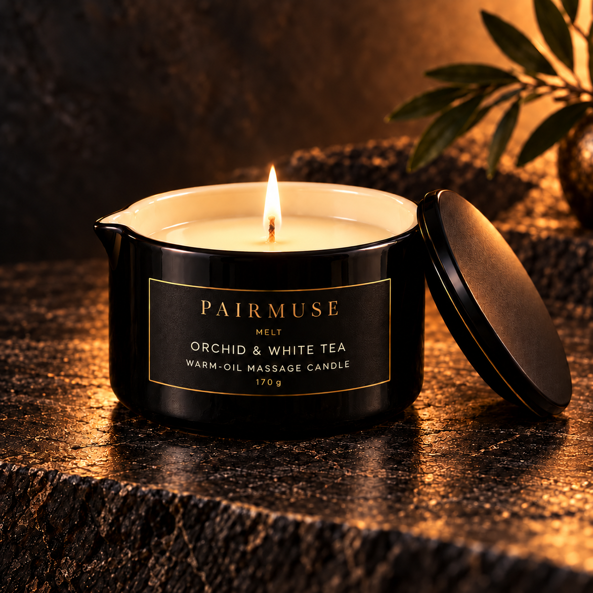 PAIR MUSE Oil Massage Candles ( Orchid & White Tea )