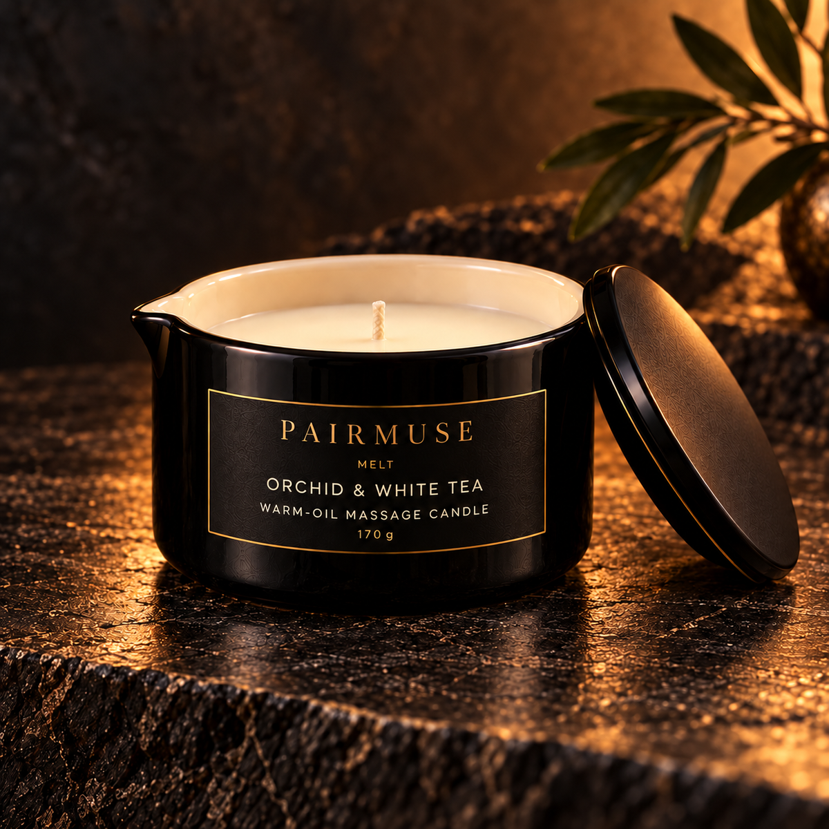 PAIR MUSE Oil Massage Candles ( Orchid & White Tea )